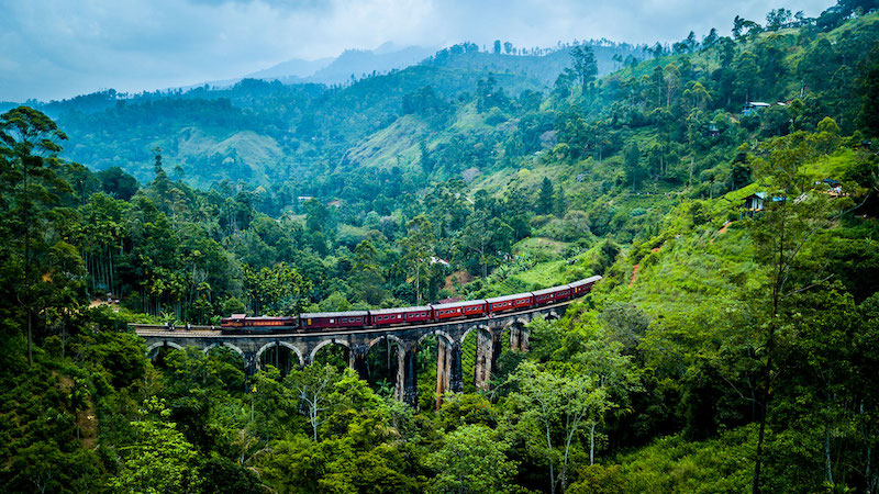viajar en tren en Sri Lanka